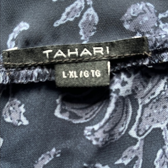 Tahari Blue Floral Kimono Duster Jacket L-XL - Picture 2 of 6